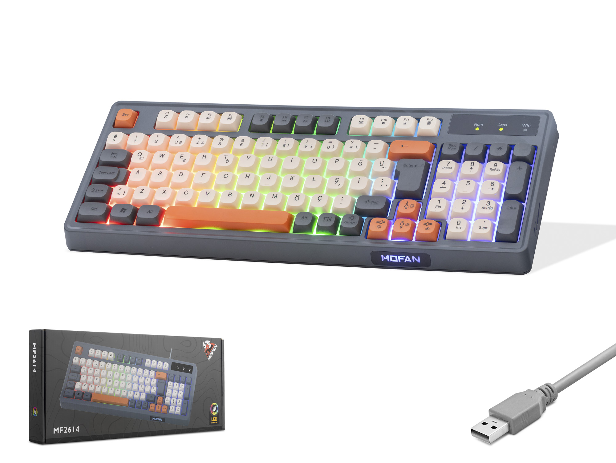 MOFAN MF2614 Membran Gaming Klavye RGB 95 Tuş Antrasit