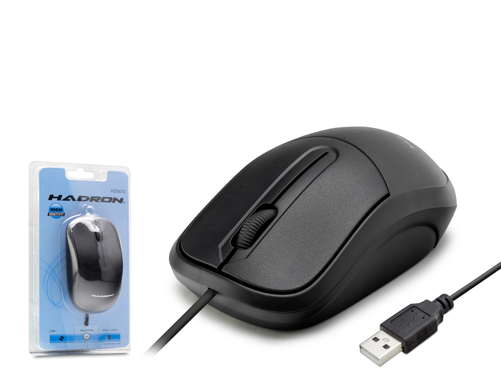 HADRON H5670 USB Optik Mouse 1400 DPI 3 Tuş Siyah