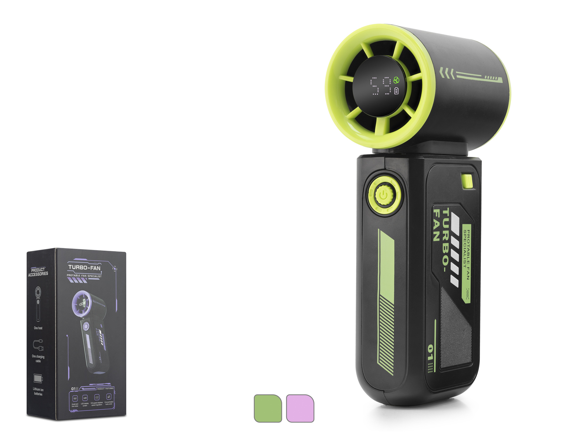 HADRON N115 Şarjlı Turbo Mini El Fanı 3600 mAh Dijital Göstergeli 5 Kademeli