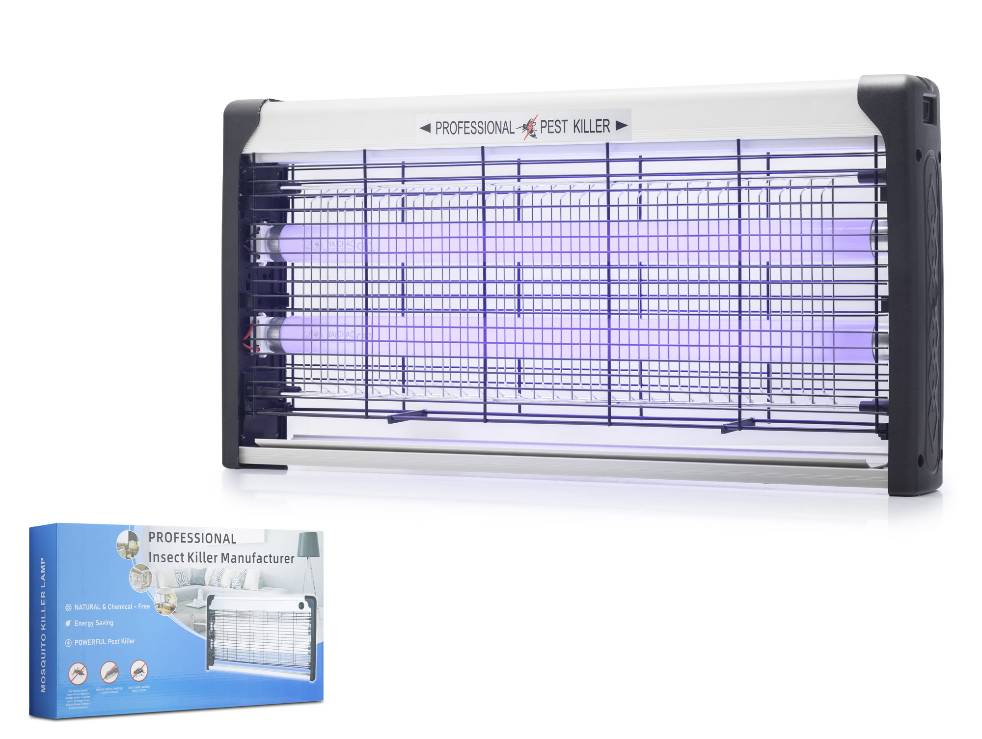 HADRON HDX9301 Elektrikli Sinek Öldürücü Cihaz 30W 49 cm Floresan ABS Siyah Beyaz