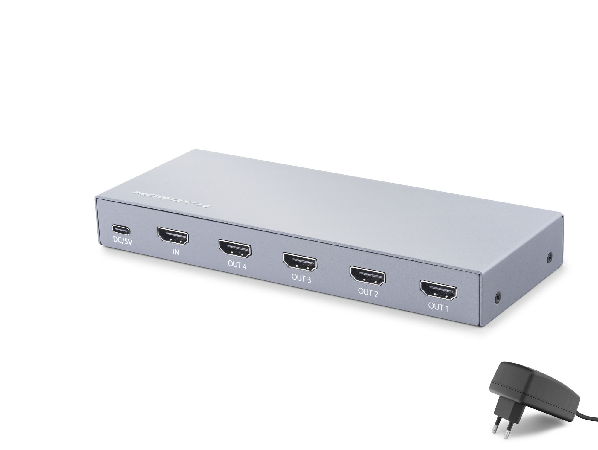 HADRON HDX1432 HDMI Splitter EDID 8K 60 Hz 1 Giriş 4 Çıkış Gri
