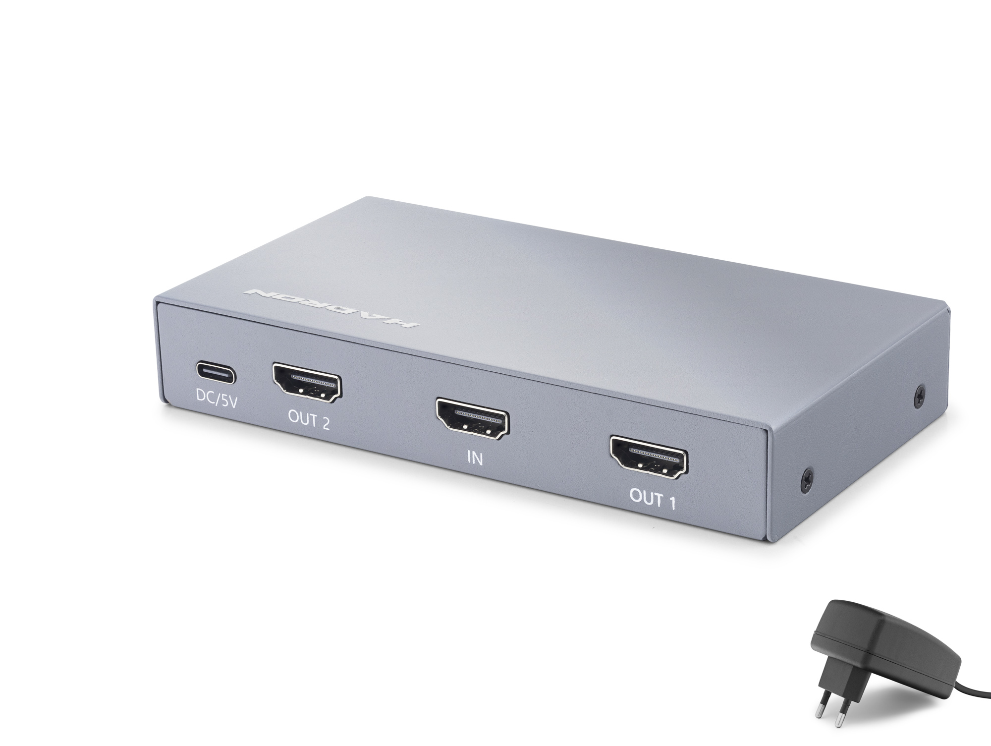 HADRON HDX1431 HDMI Splitter EDID 8K 60 Hz 1 Giriş 2 Çıkış Gri