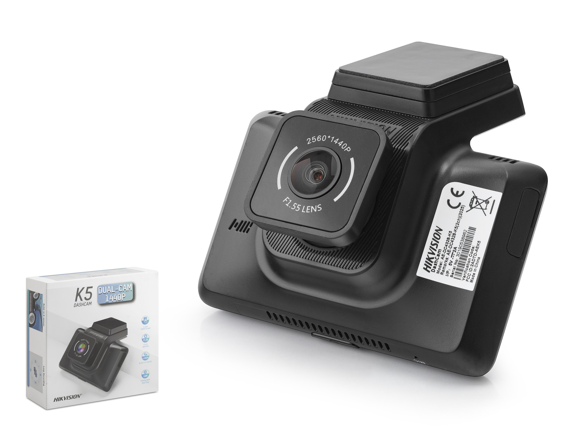 HIKVISION AE-DC4328-K5 Araç İçi Kamera 2K Çift Kameralı 3 İnç Wi-Fi Siyah