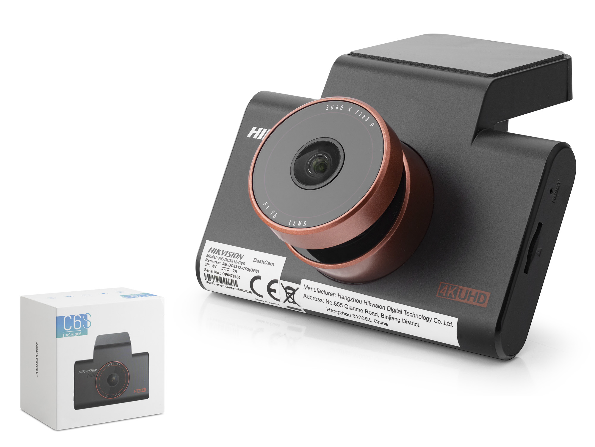 HIKVISION AE-DC8312-C6S Araç İçi Kamera 4K 2160p 3 İnç Wi-Fi GPS Siyah
