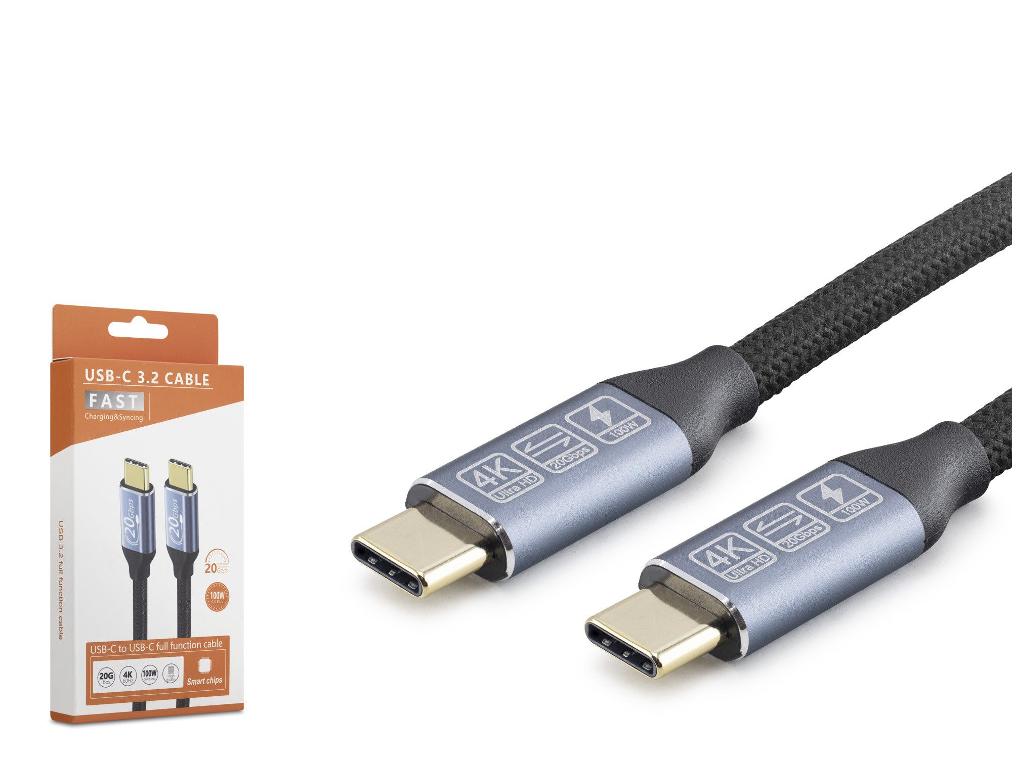 HADRON HDX7881 Type-C USB 3.2 Gen2 20 Gbps 100W 4K 60Hz Şarj ve Data Kablosu 1 m Siyah