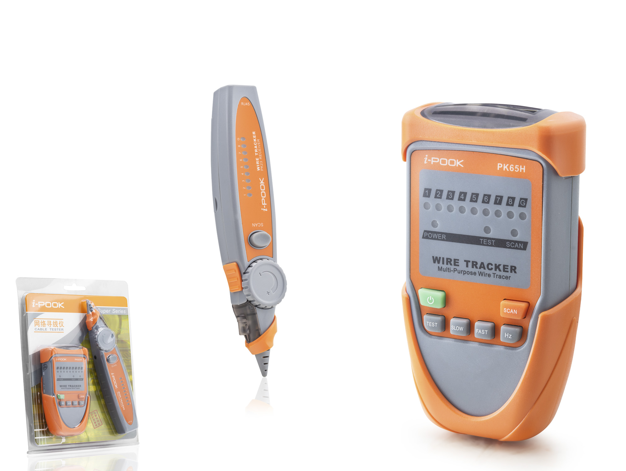 HADRON HDX6524 Wire Tracker Kablo Bulucu ve Network Test Cihazı Turuncu Gri