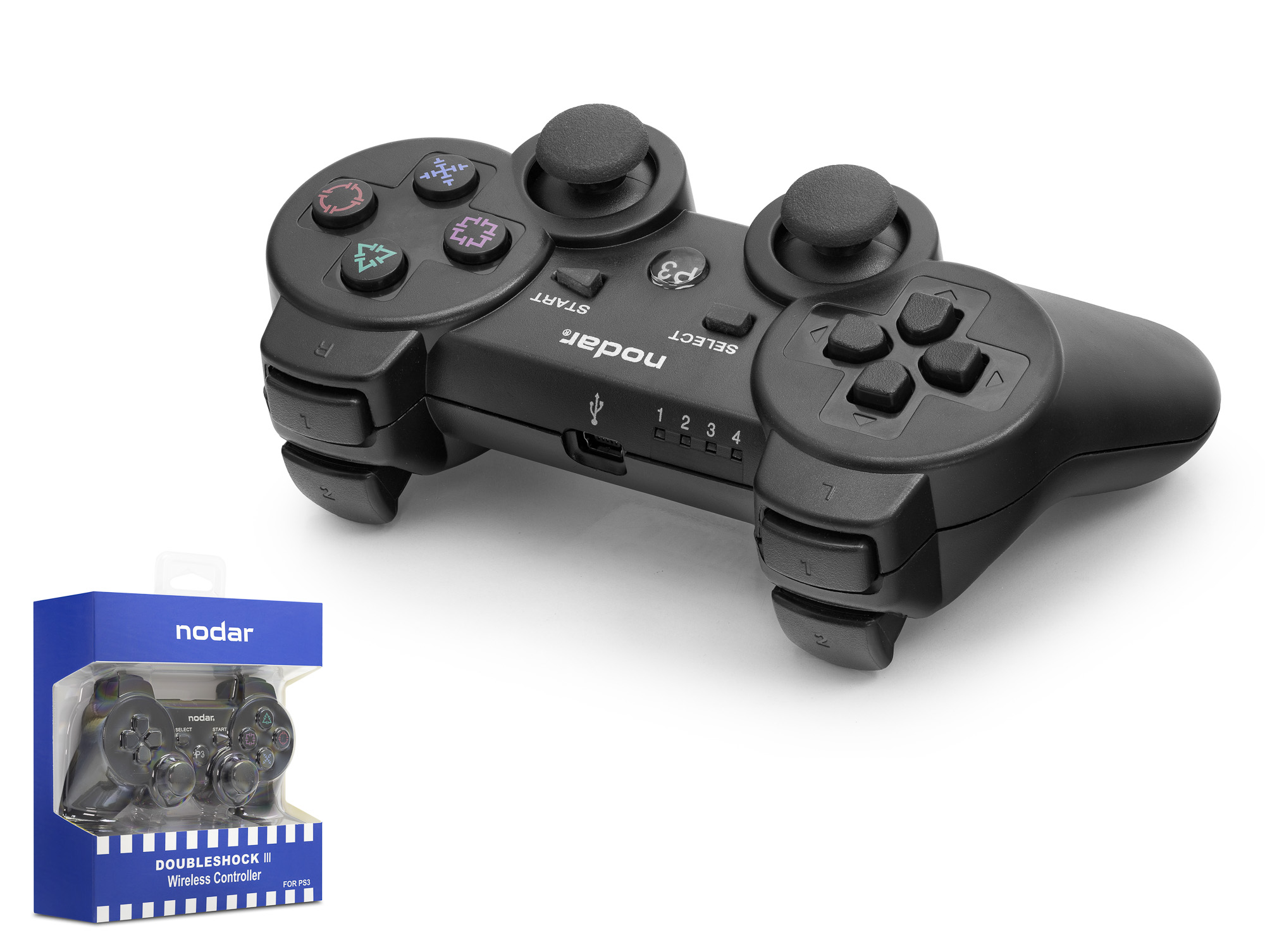 NODAR ND600-KH Bluetooth GamePad Oyun Kolu PS3 Uyumlu DoubleShock III Siyah Kutu Hasarlı