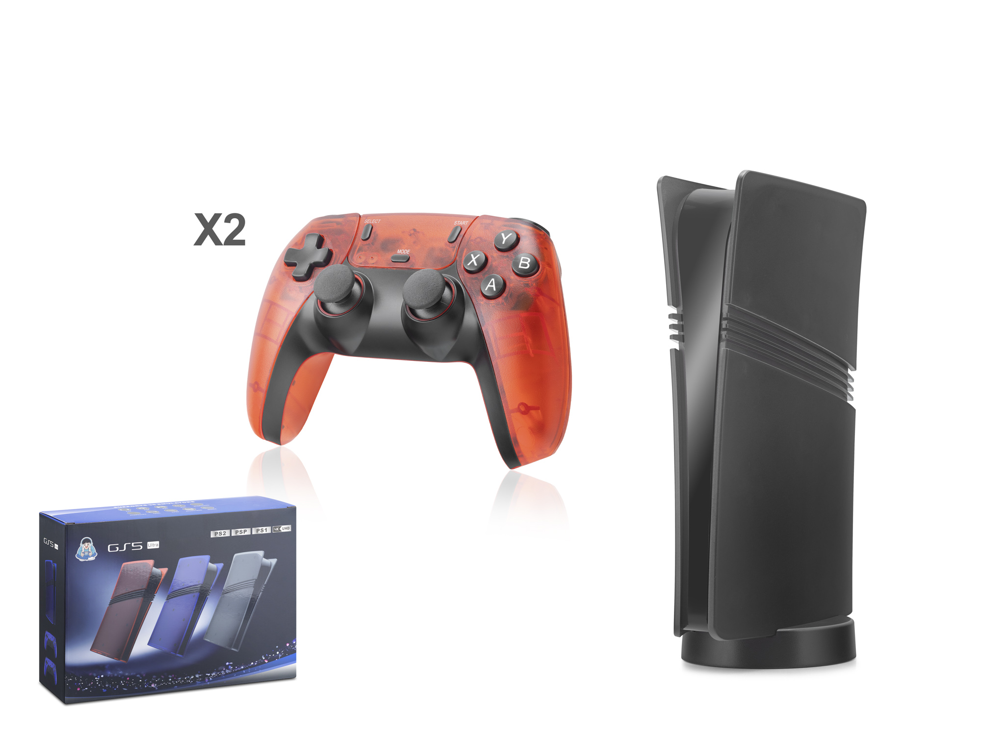 HADRON GS5 ULTRA Retro Oyun Konsolu HDMI Çift GamePad Seti 128 GB Hafıza Kartlı 2.4G Kablosuz Siyah