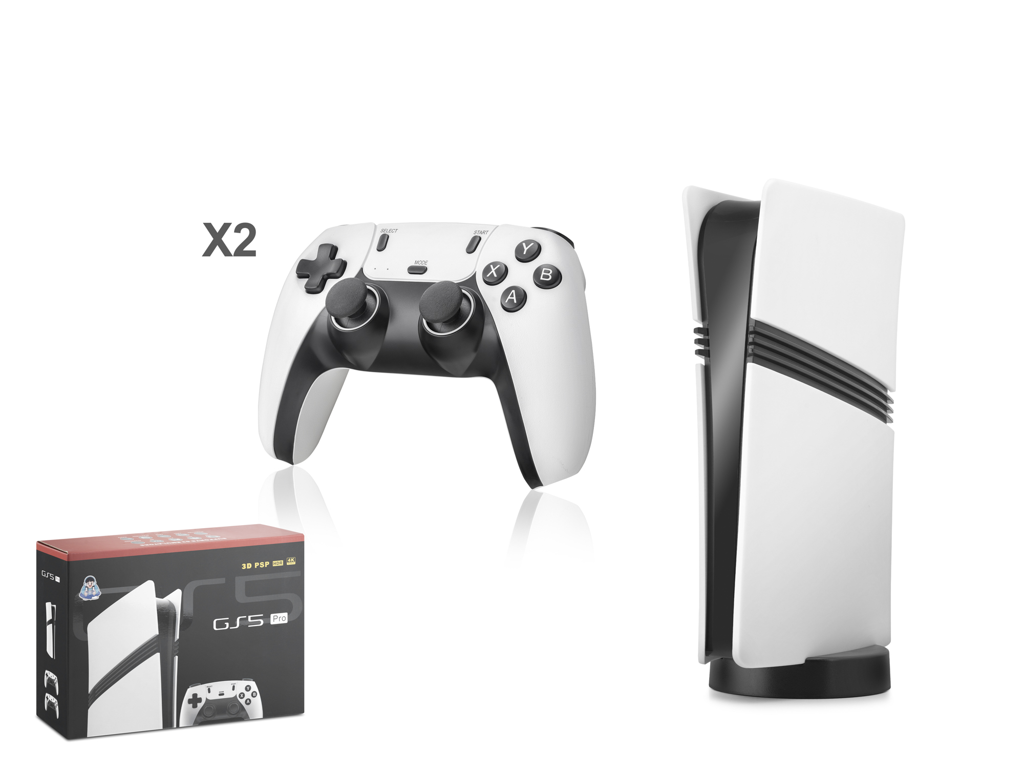 HADRON GS5 PRO Retro Oyun Konsolu HDMI Çift GamePad Seti 128 GB Hafıza Kartlı 2.4G Kablosuz Beyaz