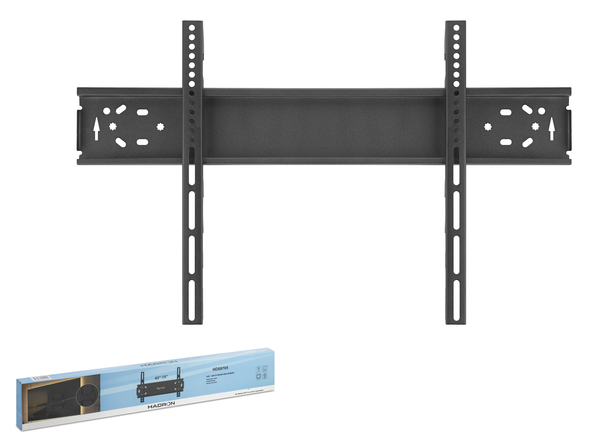 HADRON HDX8705 TV Askı Aparatı 65-75 İnç 50 Kg Siyah