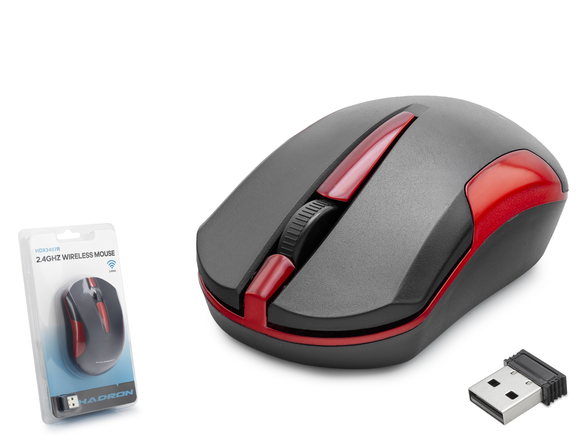 HADRON HDX3407R Kablosuz Mouse 2.4 GHz 1600 DPI Kırmızı