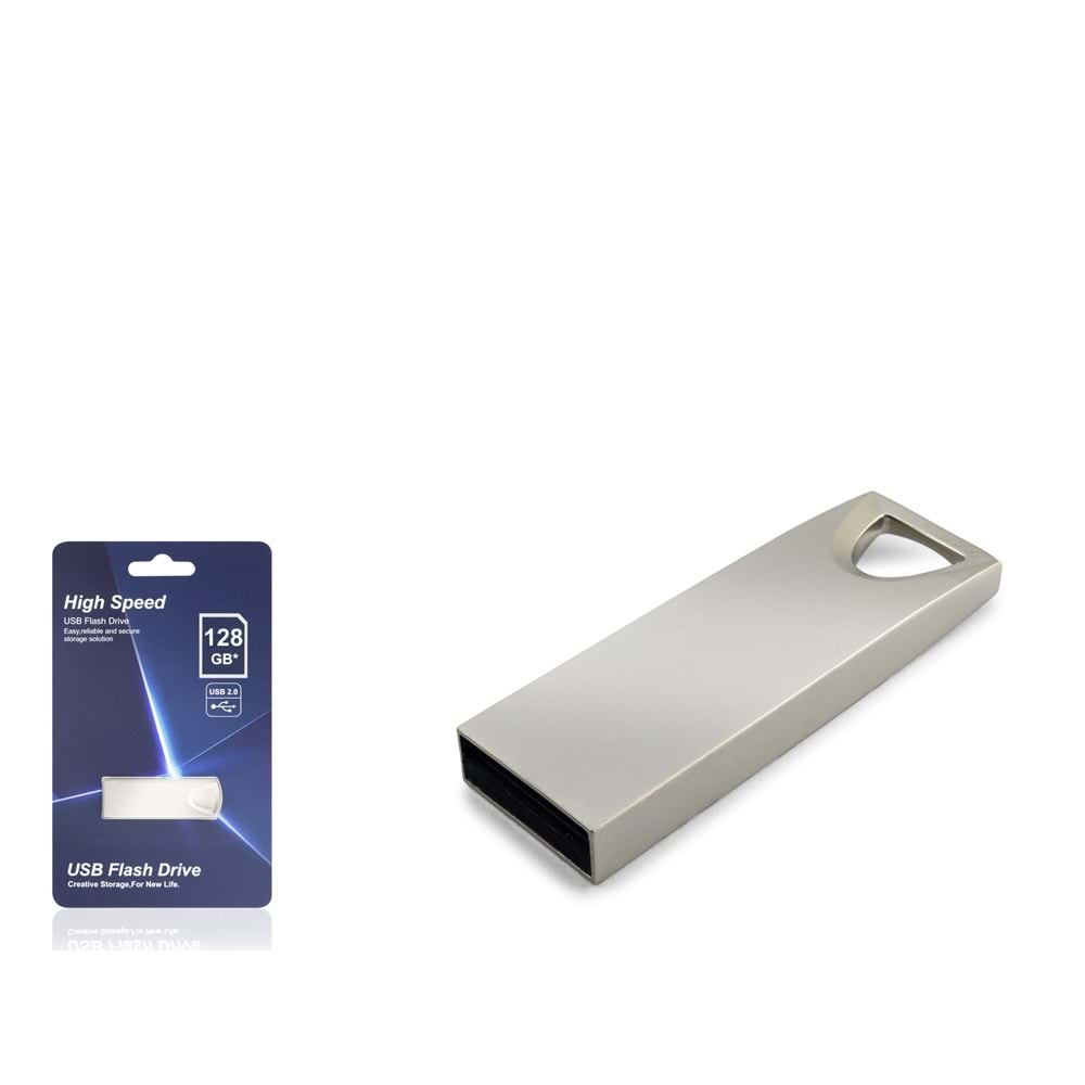 ELBA-128M 128 GB USB 2.0 Metal Gövde Flash Bellek Gümüş