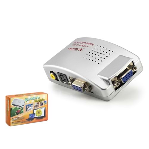 APRONX APX895 vga to AV Görüntü Dönüştürücü Gri