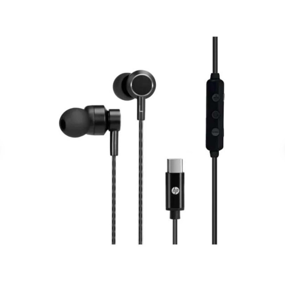 HP DHH1127BK Kablolu Kulak İçi Kulaklık Mikrofonlu Type-C PC Telefon Uyumlu - Siyah