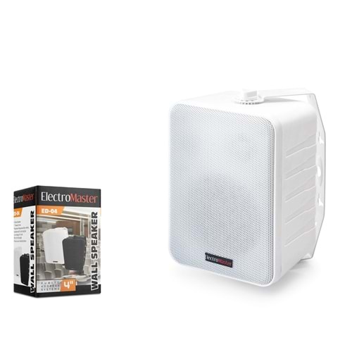 ELECTRO MASTER ED04W Trafolu Sütun Hoparlör 5W 10W 20W 4 İnç Beyaz