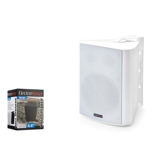 ELECTRO MASTER ED06W Trafolu Sütun Hoparlör 10W 25W 40W 6.5 İnç Beyaz