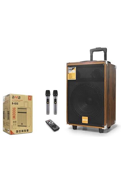 BAAB BQ8 Bluetooth Hoparlör FM Radyo 8 İnç USB TF AUX Çift Mikrofonlu Kumandalı - Ahşap