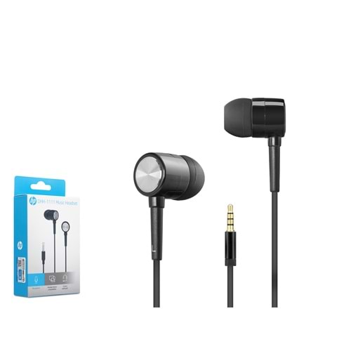 HP DHH1111BK Kablolu Kulak İçi Kulaklık Mikrofonlu 3.5mm PC Telefon Uyumlu - Siyah