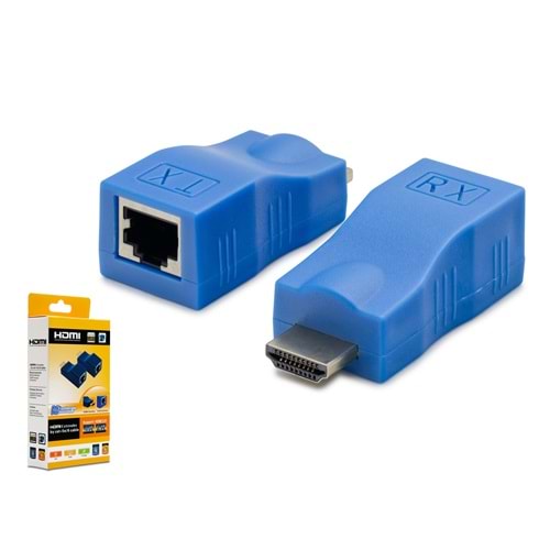 HADRON HDX1274 HDMI Mini Extender 30 m - Mavi