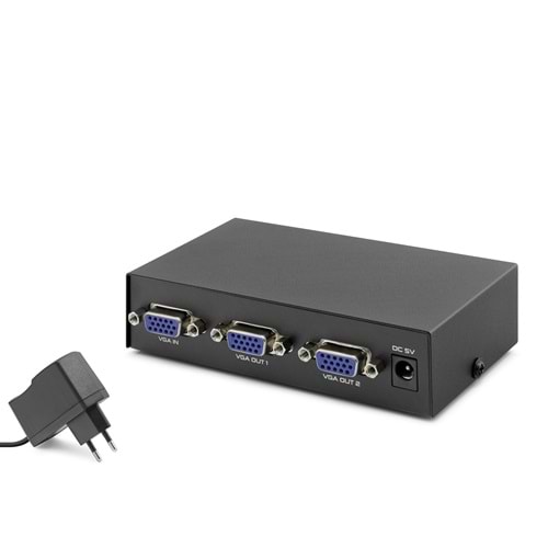 HADRON HDX1277 VGA Splitter 1 In 2 Out 200 MHz - Siyah