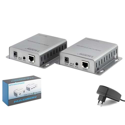HADRON HDX1343 HDMI KVM IP Extender 200 m - Gümüş