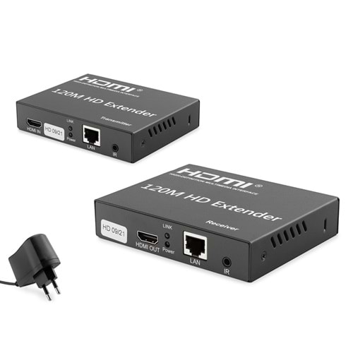 HADRON HDX1348 HDMI Extender 4K 120 m - Siyah