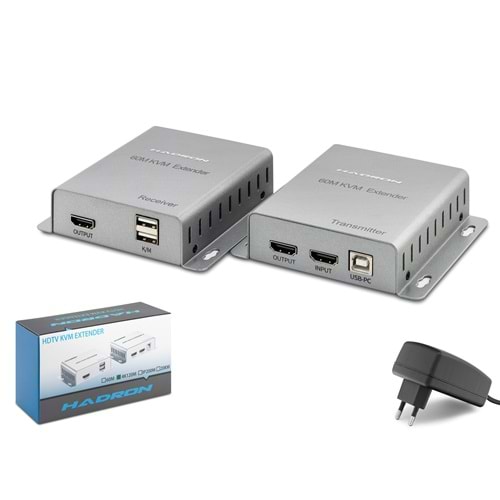 HADRON HDX1355 HDMI KVM Extender 1080p 60 m - Gümüş