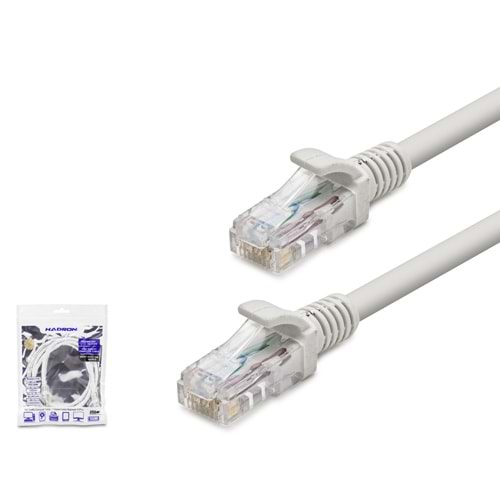 HADRON HDX5054 Cat6 Ethernet Patch Kablosu 1 Gbps 250 MHz 1.5 m - Gri