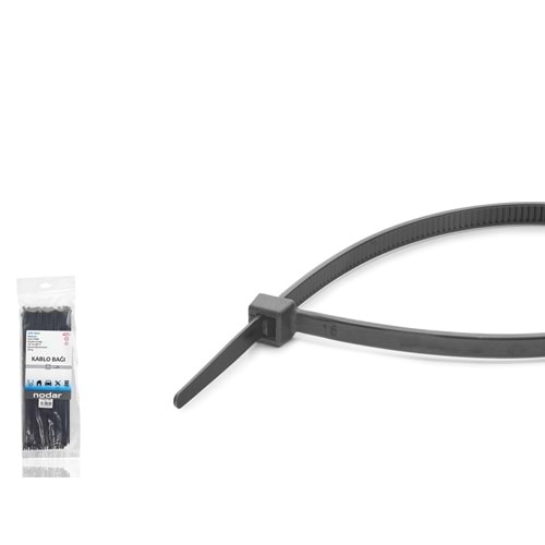 NODAR ND4805B Kablo Bağı 3.6 x 300 mm 100\'lü Paket - Siyah