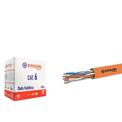 ERSAN ER6004 Cat6 U/UTP Dış Mekan Ethernet Kablosu CU HFFR 23 AWG 305 m - Turuncu