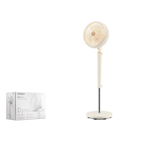 EVEREST FAN12 DynaBreeze Ev Tipi Retro Vantilatör 70W 2000 RPM 3 Kademeli Krem Gold