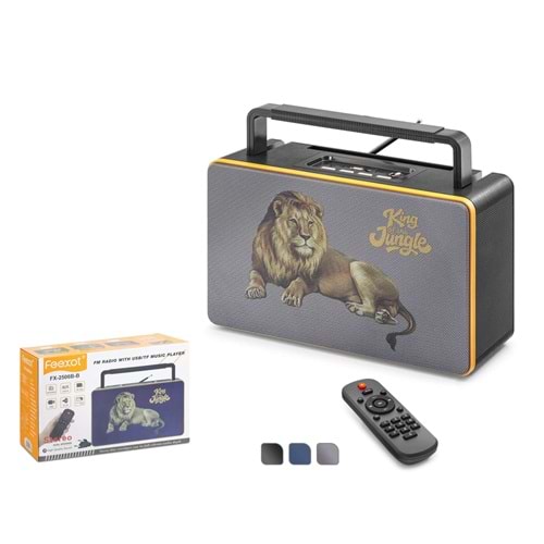 FEEXOT FX2506B Bluetooth Nostaljik FM Radyo USB TF AUX Kumandalı Taşınabilir Hoparlör