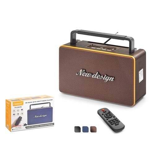 FEEXOT FX2507B Bluetooth Nostaljik FM Radyo USB TF AUX Kumandalı Taşınabilir Hoparlör
