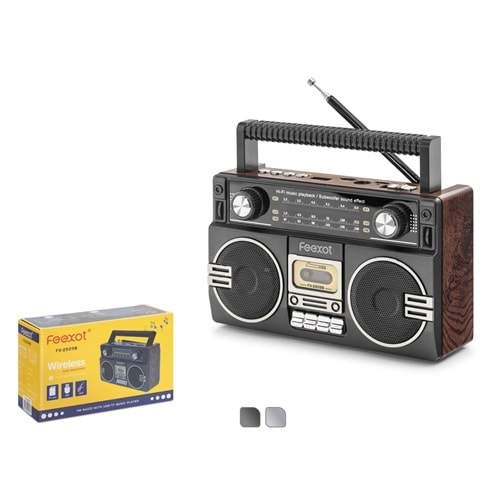 FEEXOT FX2509B Bluetooth Nostaljik FM Radyo USB TF AUX Taşınabilir Hoparlör