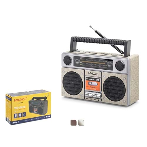 FEEXOT FX2510B Bluetooth Nostaljik FM Radyo USB TF AUX Taşınabilir Hoparlör