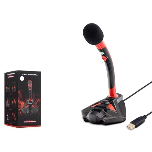HADRON G100 Gaming Masaüstü Mikrofon USB Siyah Kırmızı