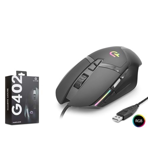 GOOD PRO G402 RGB Gaming Mouse 7200 DPI 7 Tuş 1000Hz Siyah