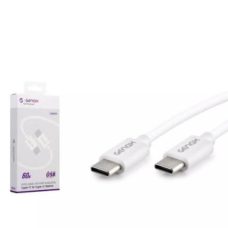 GENAX GNX119 TYPE-C (M) TO TYPE-C (M) KABLO 60W 1M BEYAZ