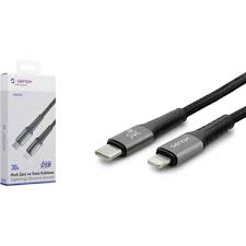 GENAX GNX128 LIGHTNING TO USB-C HASIR KABLO 30W 1M SİYAH