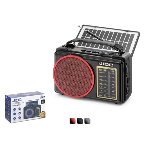 JIOC H806BTDS Bluetooth Nostaljik FM Radyo TWS USB TF RGB Solar Şarjlı Taşınabilir Kamp Hoparlör