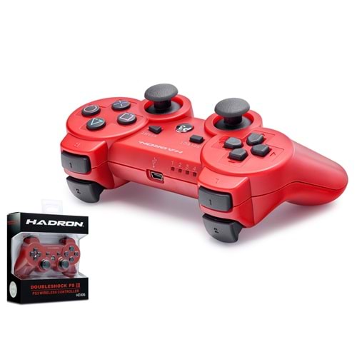 HADRON HD306K PS3 Uyumlu Kablosuz Bluetooth GamePad Oyun Kolu DoubleShock III - Kırmızı