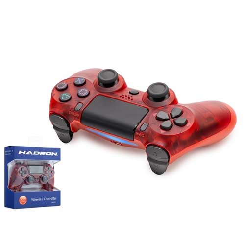 HADRON HD323E PS4 Uyumlu Kablosuz GamePad Oyun Kolu - Şeffaf Kırmızı