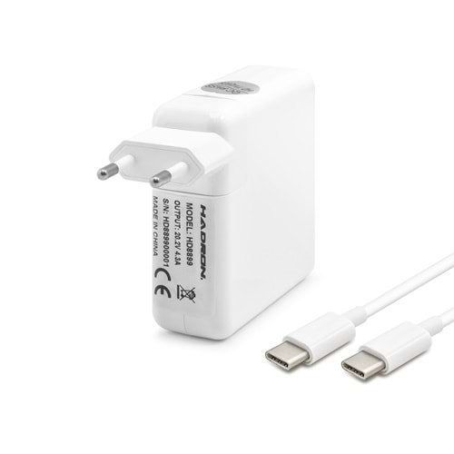HADRON HD8899 Laptop Adaptörü 85W 20.2V 4.3A Type-C Beyaz