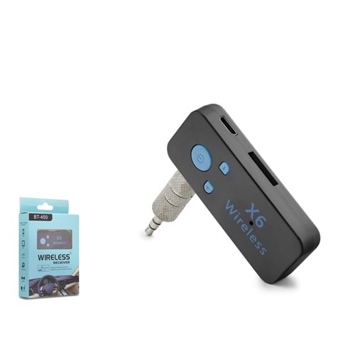 HADRON HD9004 AUX Bluetooth Ses Alıcı Adaptör Handsfree 3.5mm - Siyah