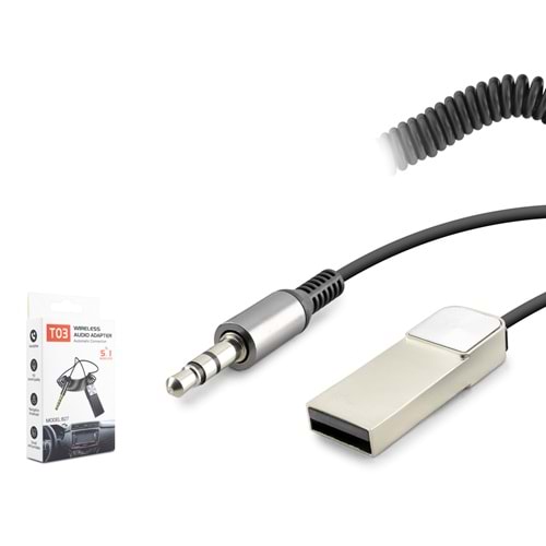 HADRON HD9005 AUX Bluetooth Ses Alıcı Adaptör Dahili Kablolu Handsfree 3.5mm - Siyah