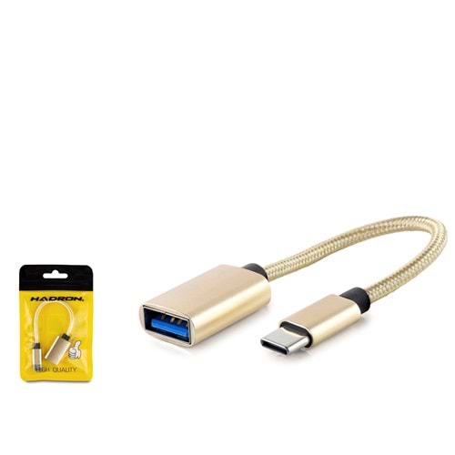 HADRON HDX1001 Type-C to USB 3.0 OTG Adaptör - Gold