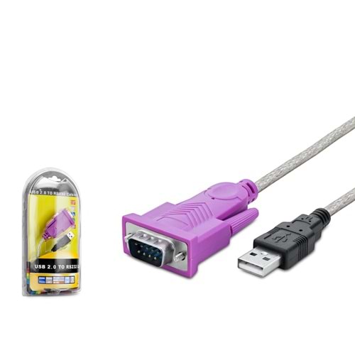 HADRON HDX1025 USB to RS232 Seri Port Dönüştürücü Kablosu 1.5 m - Silver