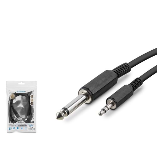 HADRON HDX1055 6.35mm to 3.5mm Gitar Kablosu 1.5 m - Siyah
