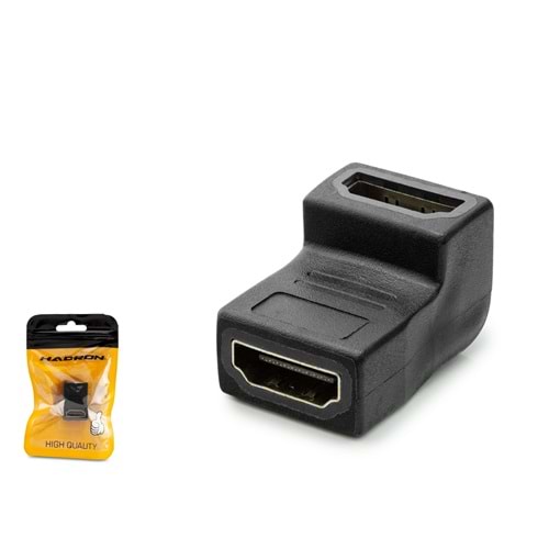 HADRON HDX1269 HDMI Dişi 90° Açılı Adaptör - Siyah
