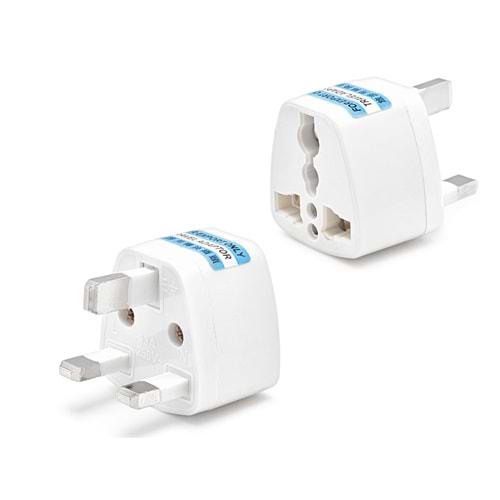 HADRON HDX1299 İngiliz Tip Erkek Universal Dişi Fiş Adaptörü 13A 250V - Beyaz